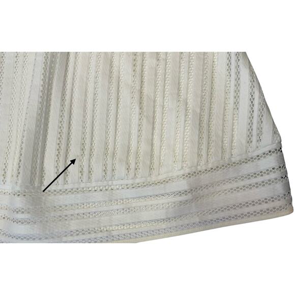 2/$30 J. Crew Striped Eyelet Skirt White C6005 Size 0 - Picture 6 of 12